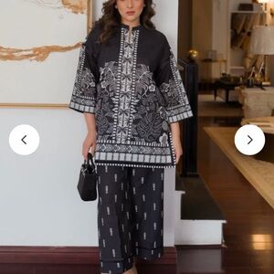 Pakistani Co Ord black n white 2 piece suit
